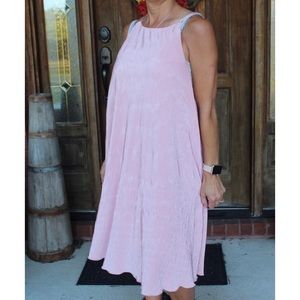 Vintage Pink Hi-neck Shift Dress!